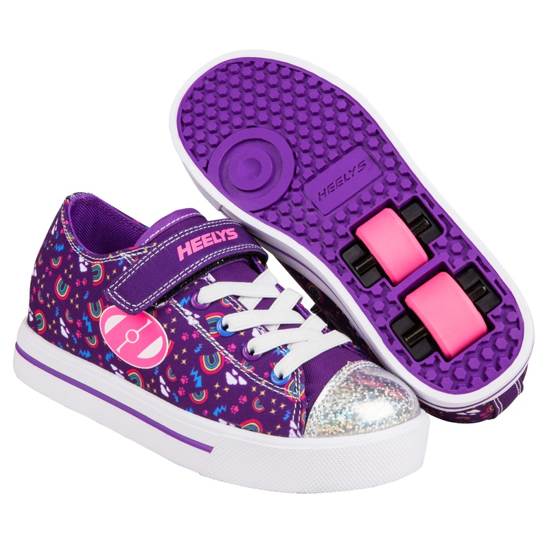 Heelys Snazzy X2 Shoes Purple Multi Rainbow UK Size 1