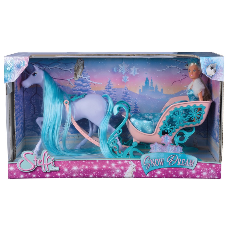 Steffi LOVE Winterdroom Speelset met pop, slee en paard