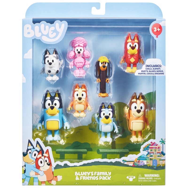 Bluey - Les Amis et la Famille de Bluey Coffret 8 Figurines