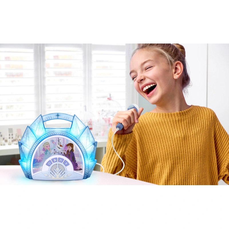 Little girl singing with Disney Frozen Boombox UK