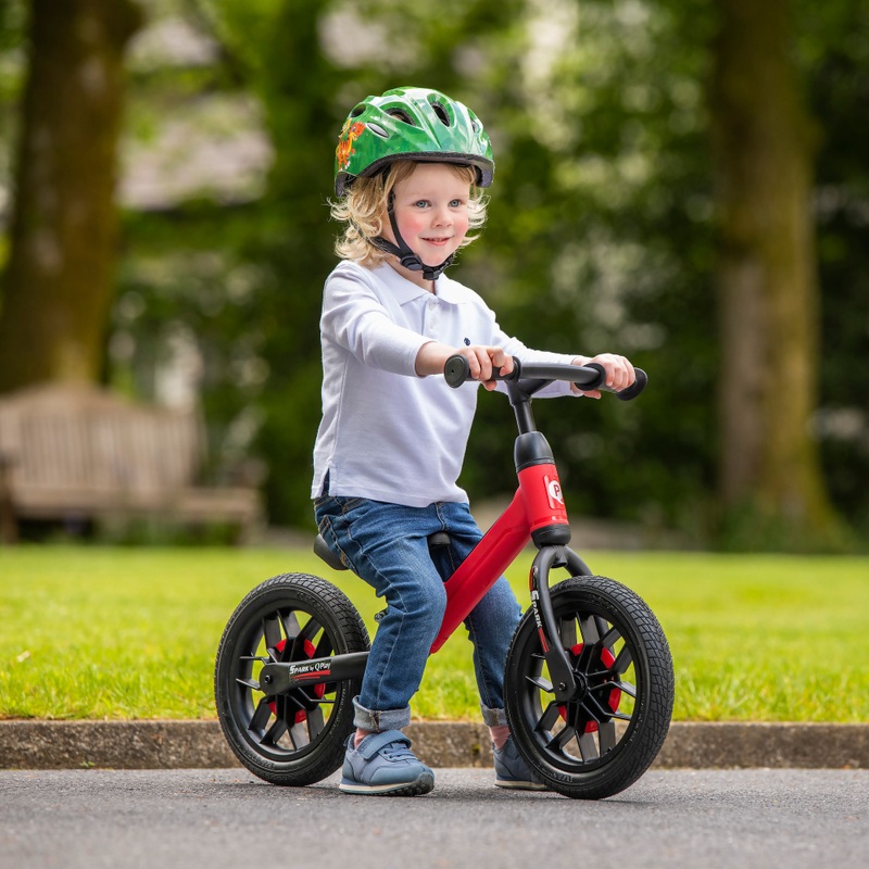 QPlay Loopfiets Spark met Ledwielen rood