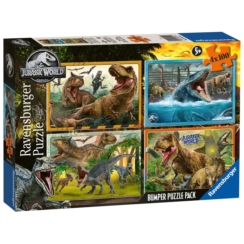 Ravensburger Jurassic World Jigsaw Puzzles Bumper Pack 4 x 100 Pieces UK