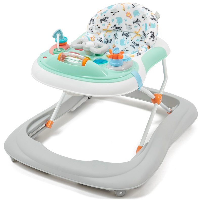 Babylo Baby Loopstoel ABC Safari met Activiteitencentrum groen/grijs