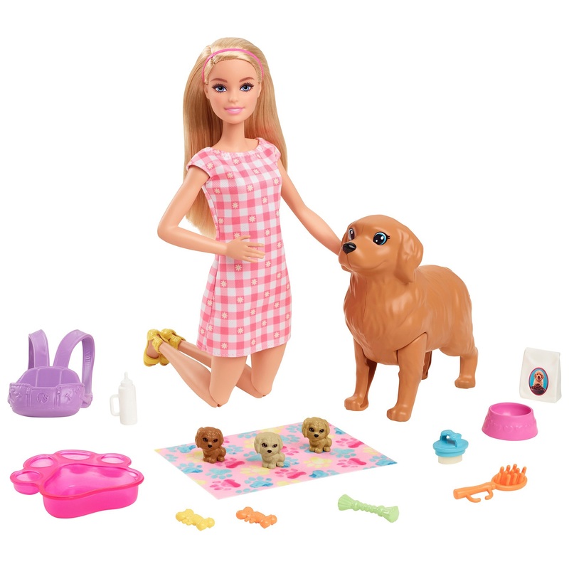 Barbie - Coffret Naissance Des Chiots avec Poupée