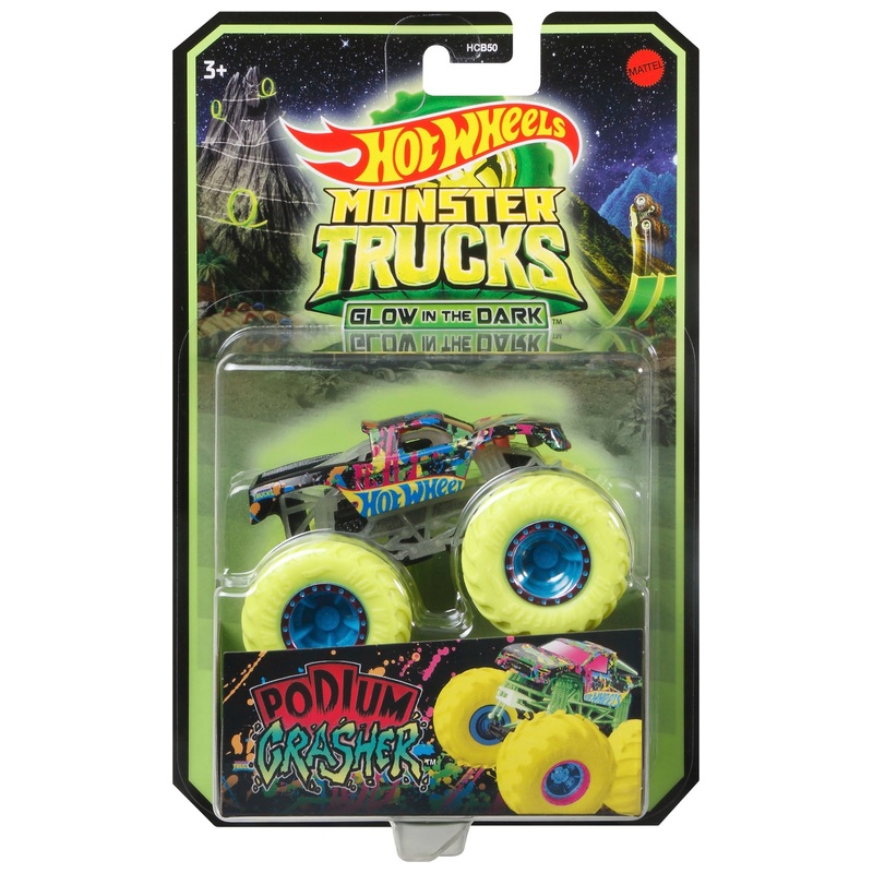 Hot Wheels - Monster Trucks 1/64 Véhicule Phosphorescent - Modèle Aléatoire