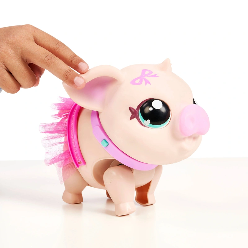 Piggi Bella walking on lead for kids
