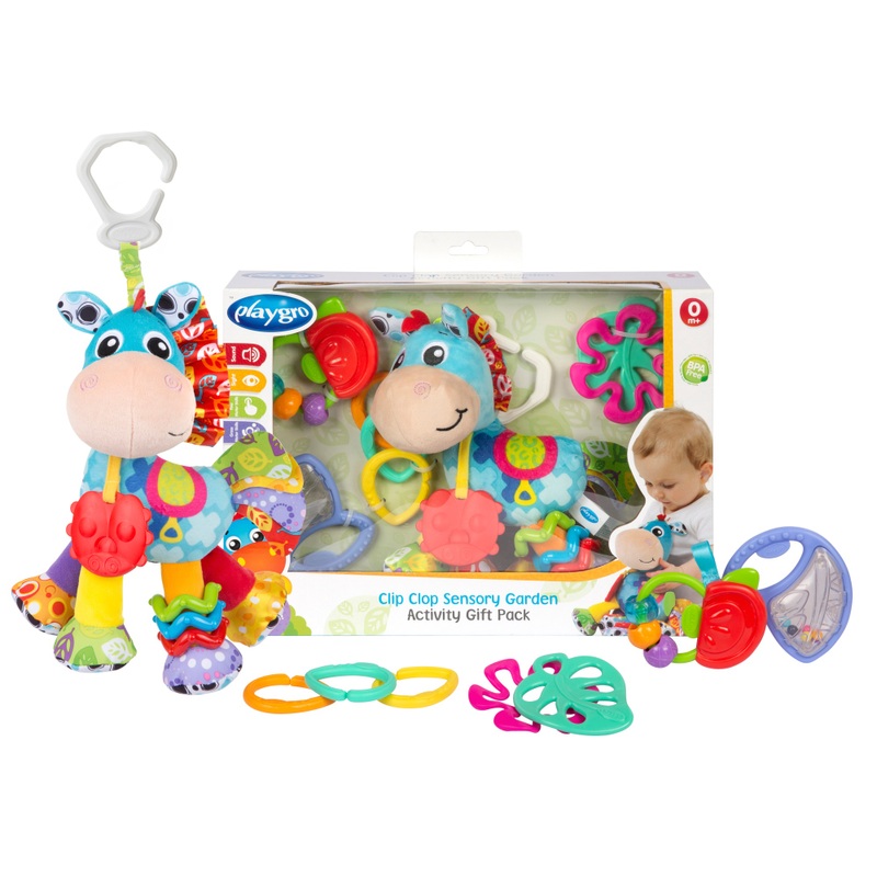 Playgro - Coffret 4 Jouets d'Éveil Multicolores Clip Clop
