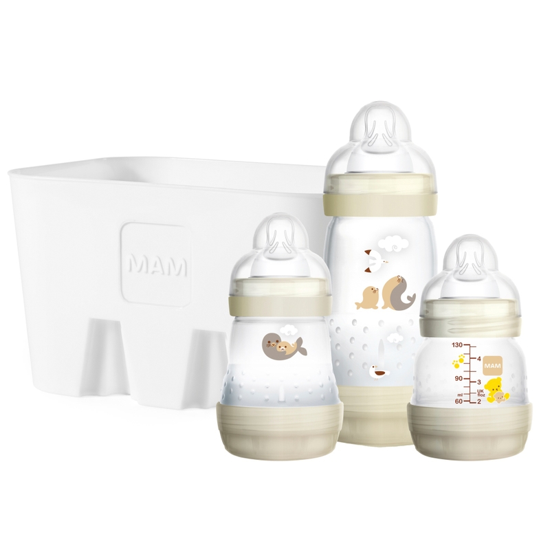 MAM Easy Start Anti-Colic Babyflesjes 130-260 ml Starterset van 6 met Flessenhouder