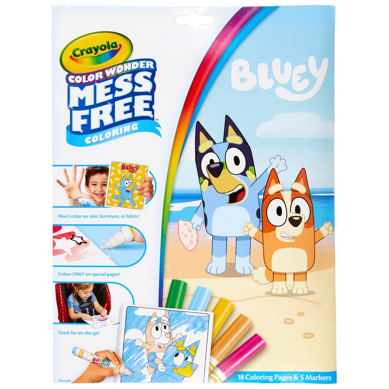Crayola Color Wonder Bluey Colouring Pages Book and Markers Set
