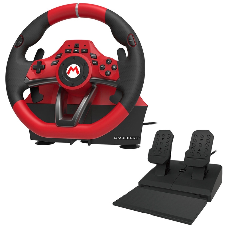 HORI Nintendo Switch Gaming Lenkrad PC Racing Wheel mit Pedalen Pro Deluxe Mario Kart