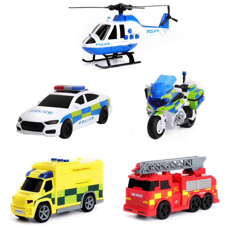 Super Wheelz Speelgoedauto's Reddingsteam met Licht en Geluid Set van 5