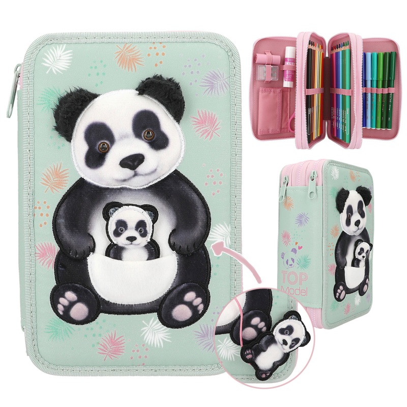 TOPModel - Trousse 3 Niveaux Motif Panda