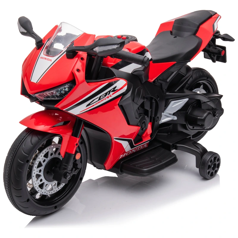 Side view of kids electric Honda motorbike