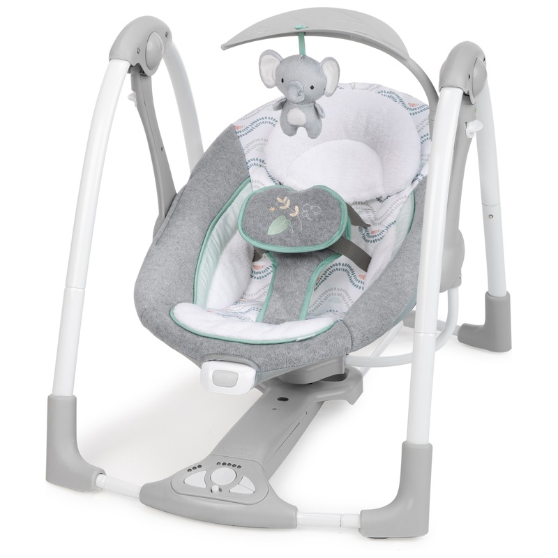 Ingenuity Elektrische Baby Swing Swell Schommelstoel met Licht en Geluid grijs