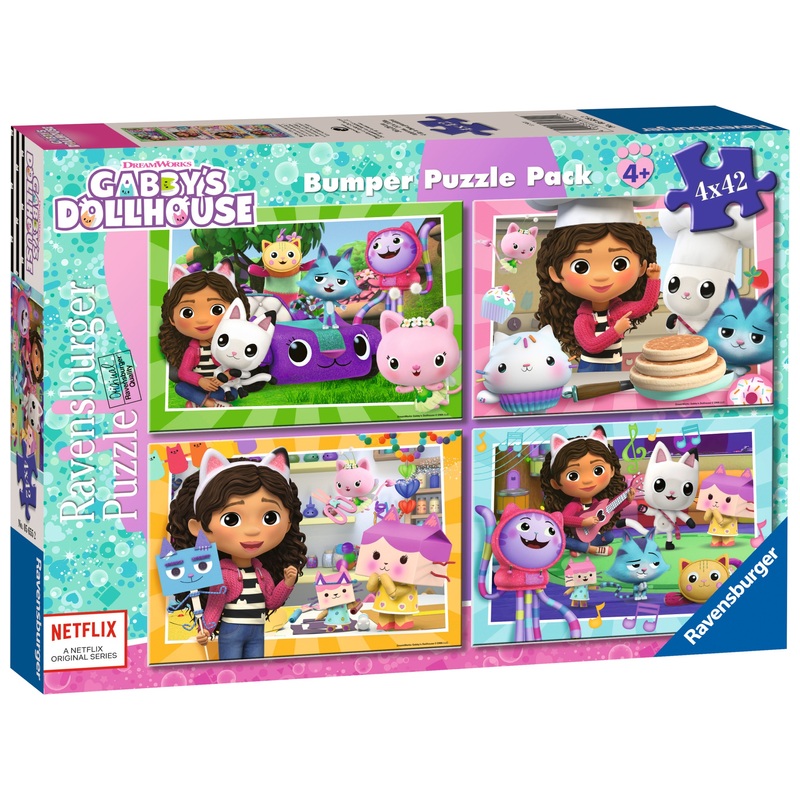 Ravensburger Gabby's Dollhouse Jigsaw Puzzles Bumper Pack 4 x 42 Pieces