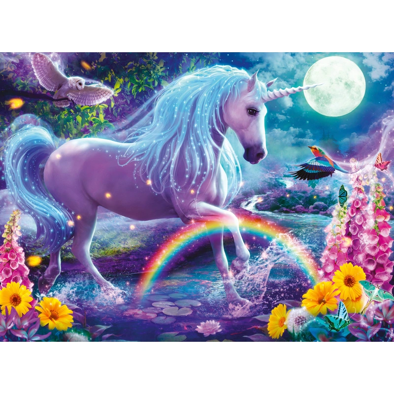 High quality cardboard puzzle pieces showing detailed unicorn art