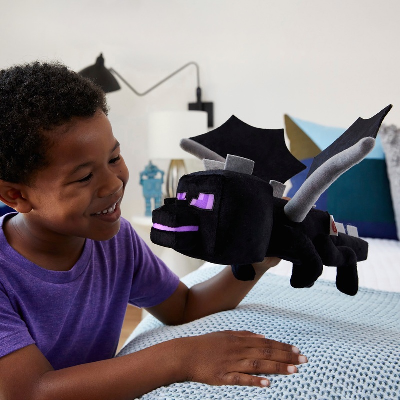 Minecraft Ender Dragon Pluche Figuur Ender Draak met Licht en Geluid