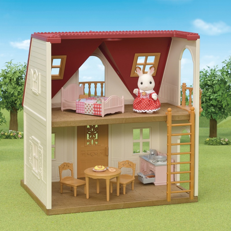 Sylvanian Families Huis 5567 Red Roof Cottage met Meubels en Chocoladekonijn