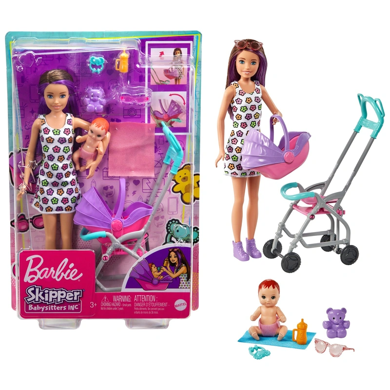 Skipper doll pushing stroller with toddler doll UK