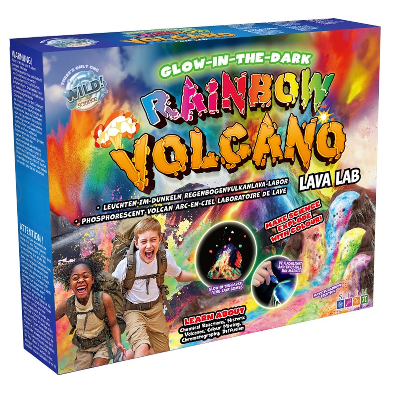 Wild Science Kit Lava Lab Rainbow Volcano Glow-in-the-Dark Set
