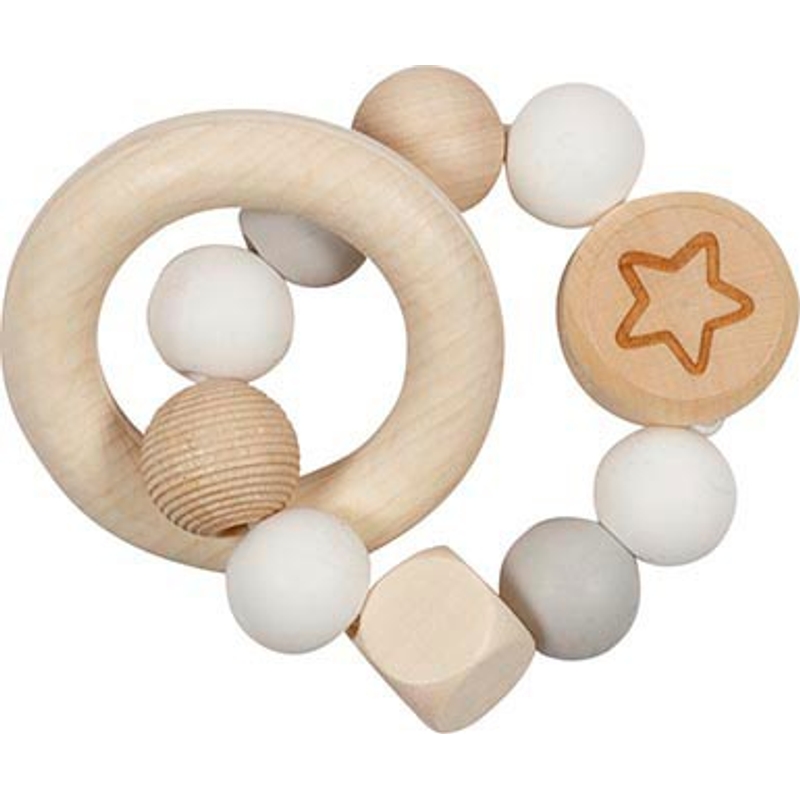 goki baby Grijpspeeltje van Hout en Siliconen assorti