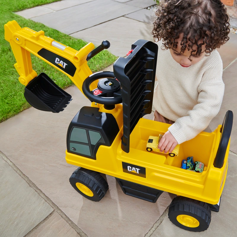 CAT Excavator Push-Along Ride On UK active play