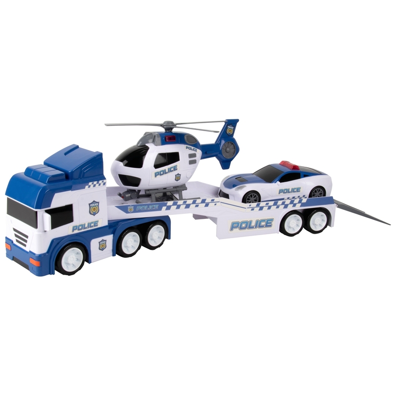 Super Wheelz Speelset Politietransporter met Auto en Helikopter