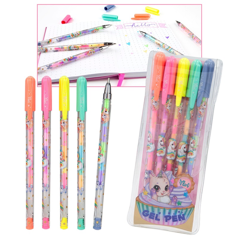 Ylvi - Coffret 5 Stylos Gel couleurs Arc-en-Ciel
