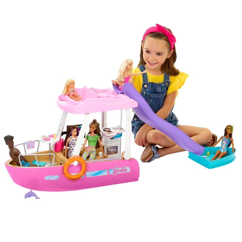 Barbie Droomboot Speelset met Zwembad en Glijbaan