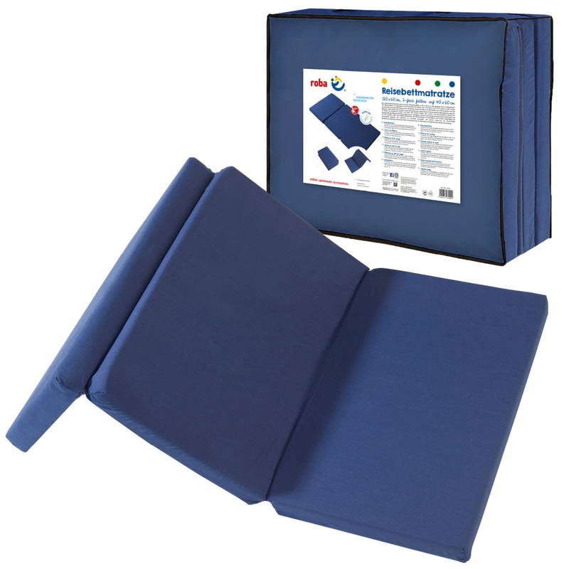 roba Opvouwbaar Matras voor Campingbedje 60 x 120 cm blauw