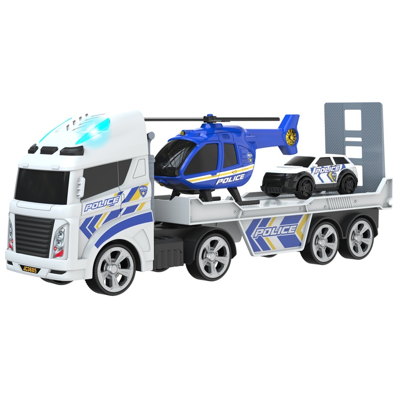 Super Wheelz Speelset Politietransporter met Auto, Helikopter en Licht en Geluid