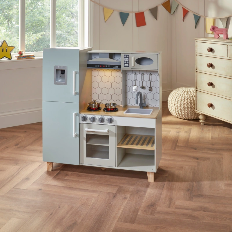 Kitchen Corner Deluxe Wooden Play Kitchen Green oven