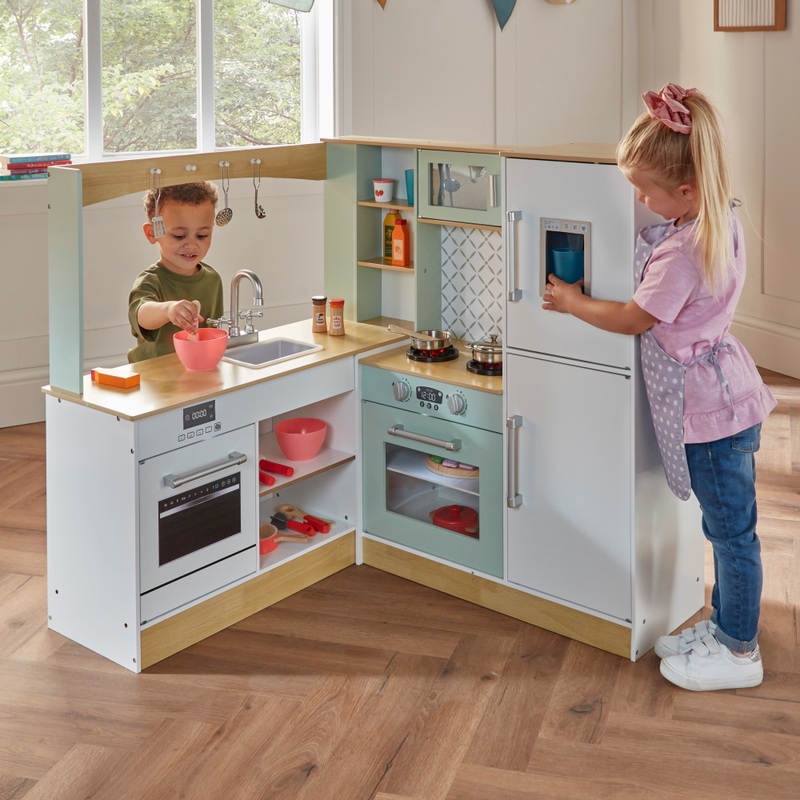 Kitchen Corner Luxe Houten Speelkeuken met Licht en Geluid