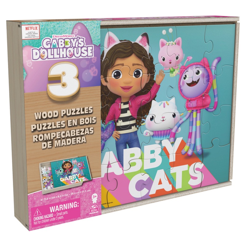 Gabby et la Maison Magique - Puzzles Bois 3x24 Pièces