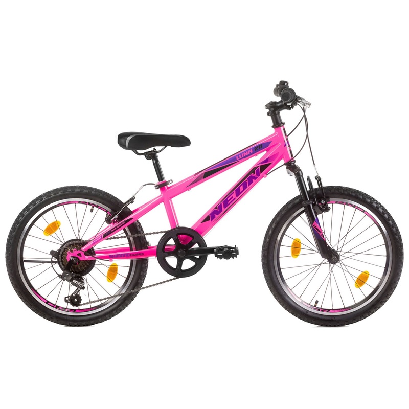 20 Inch Mountainbike Luna Kinderfiets Neon roze