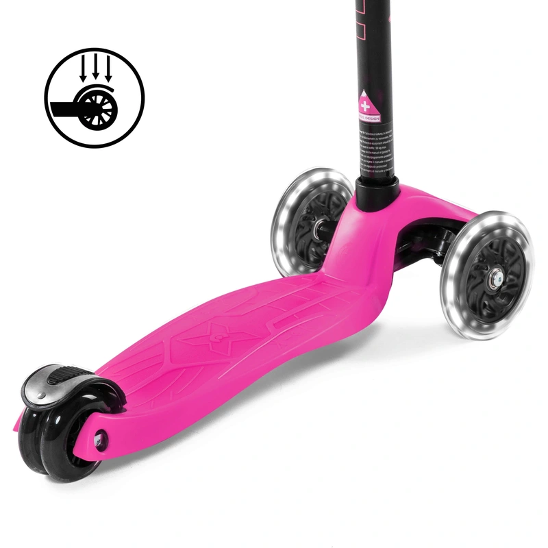 Micro Maxi Plus LED Scooter Pink folded storage view