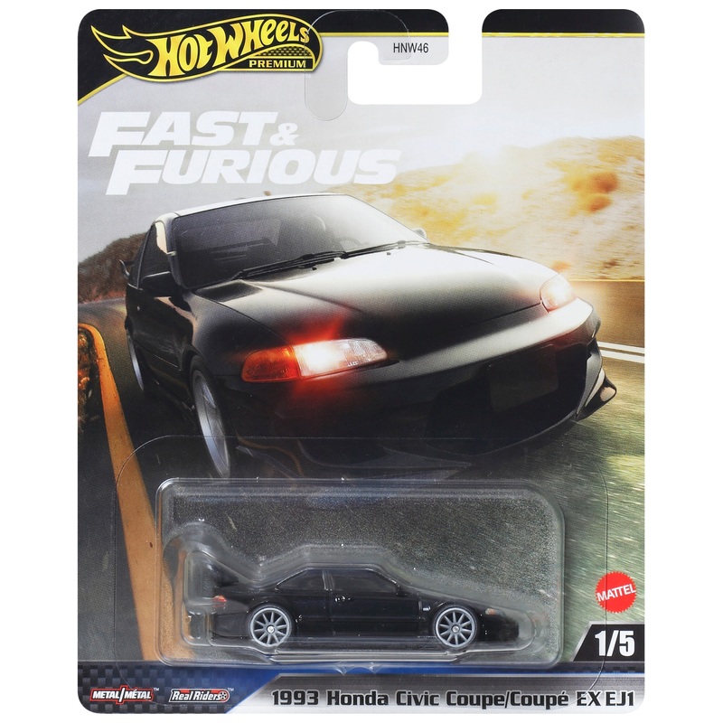 Hot Wheels Fast & Furious Diecast Car 1993 Honda Civic Coupe EX