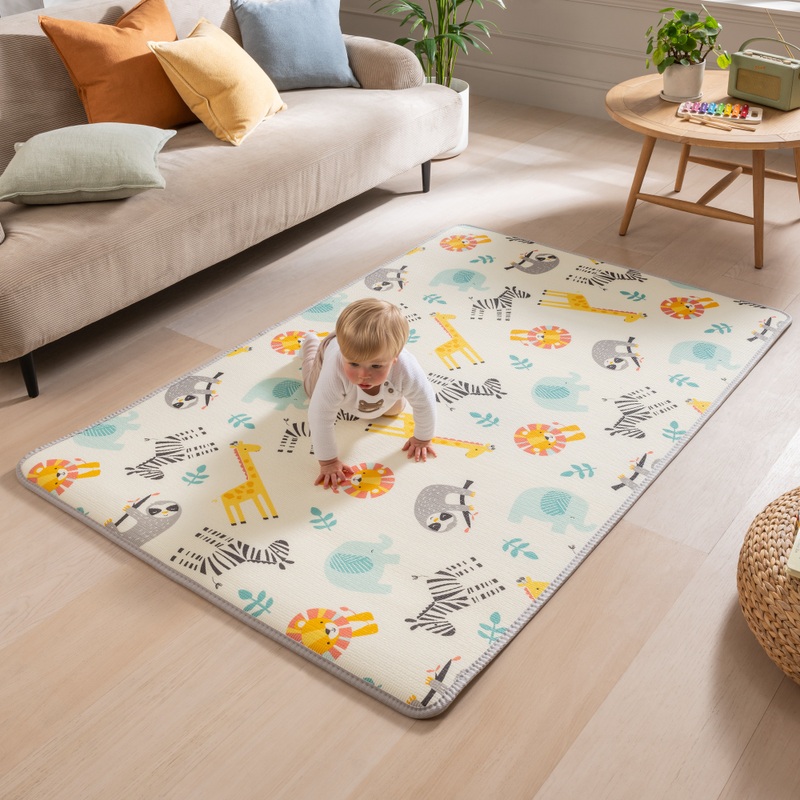 Babyzee - Mon Tapis d'Éveil de Jeu Réversible - Safari