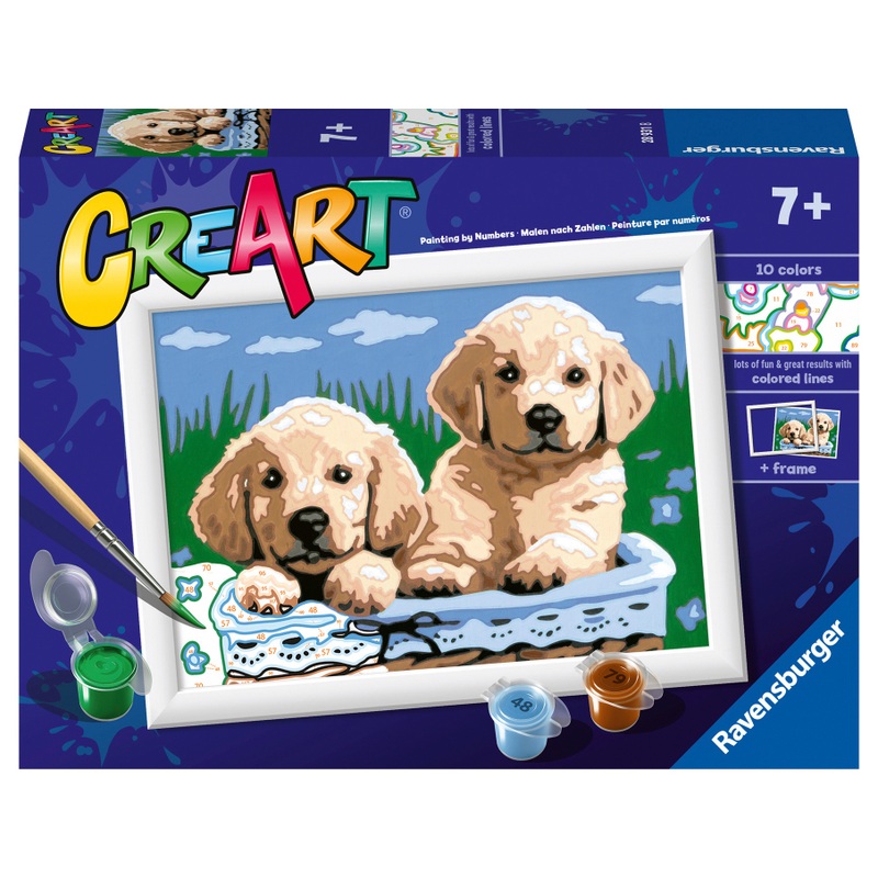 Ravensburger Creart Schilderen op Nummer Schattige Puppy's