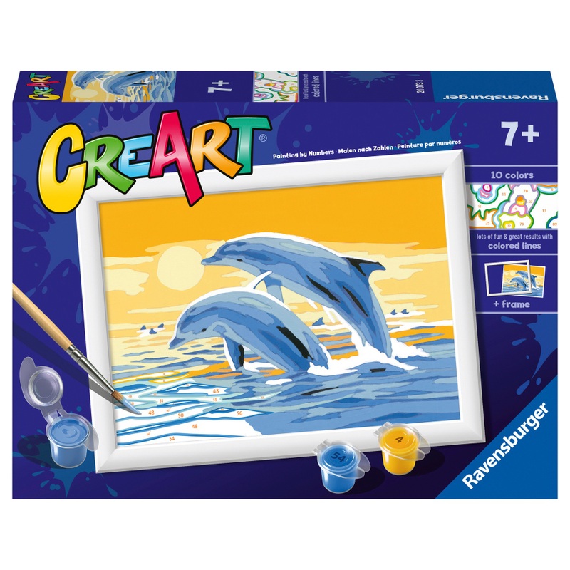 Ravensburger Creart Schilderen op Nummer Heerlijke Dolfijnen