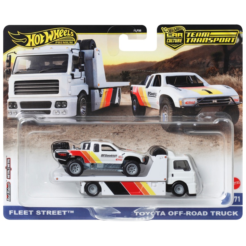 Hot Wheels - Team Transport 1/64 Véhicules Fleet Street et Toyota Off-Road Truck