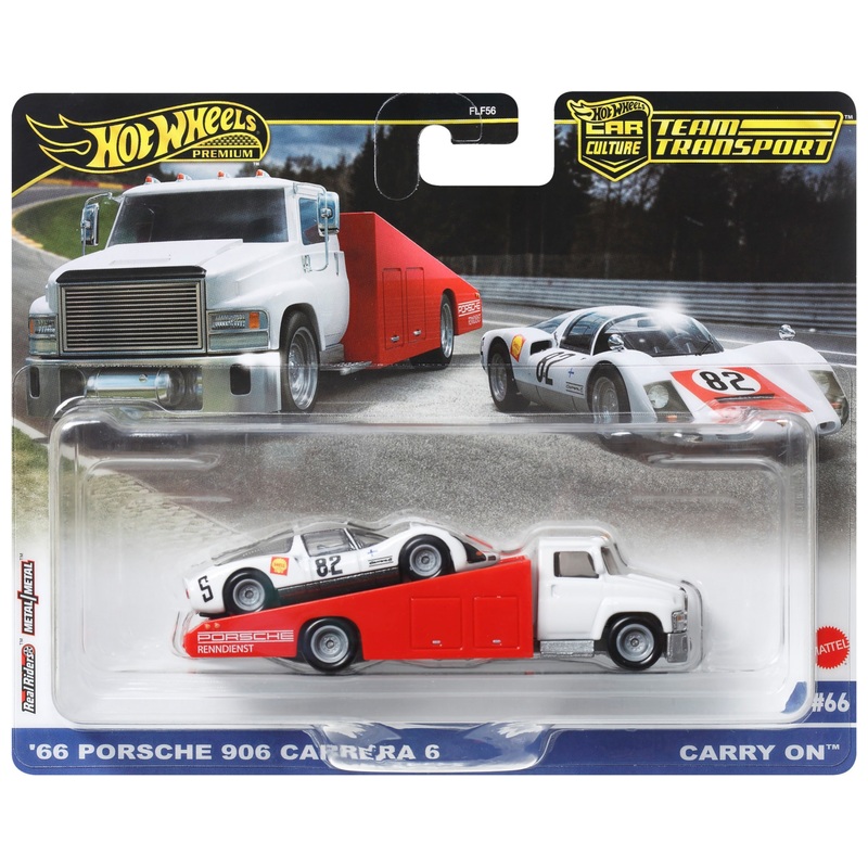 Hot Wheels - Team Transport 1/64 Véhicules '66 Porsche 906 Carrera 6 et Carry On