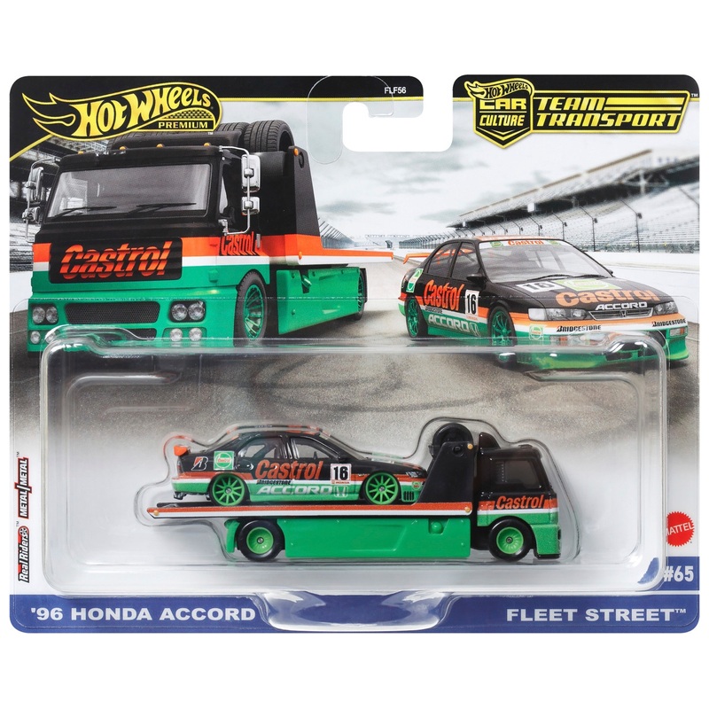 Hot Wheels - Team Transport 1/64 Véhicules '96 Honda Accord et Fleet Street