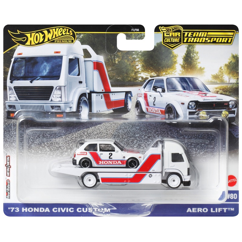 Hot Wheels Premium Auto Team Transport '73 Honda Civic Custom und Aero Lift