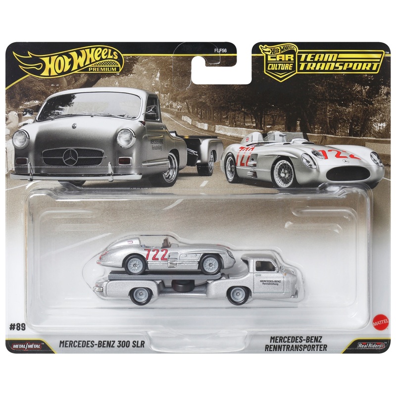 Hot Wheels Premium Team Transport Mercedes-Benz 300 SLR & Mercedes-Benz Renntransporter 2 Pack