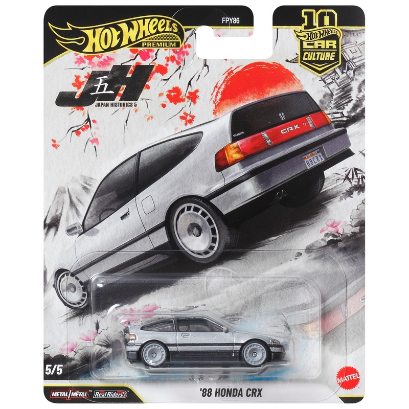 Hot Wheels Premium Car Culture Japan Historics Diecast Car '88 Honda CRX 1:64 Scale