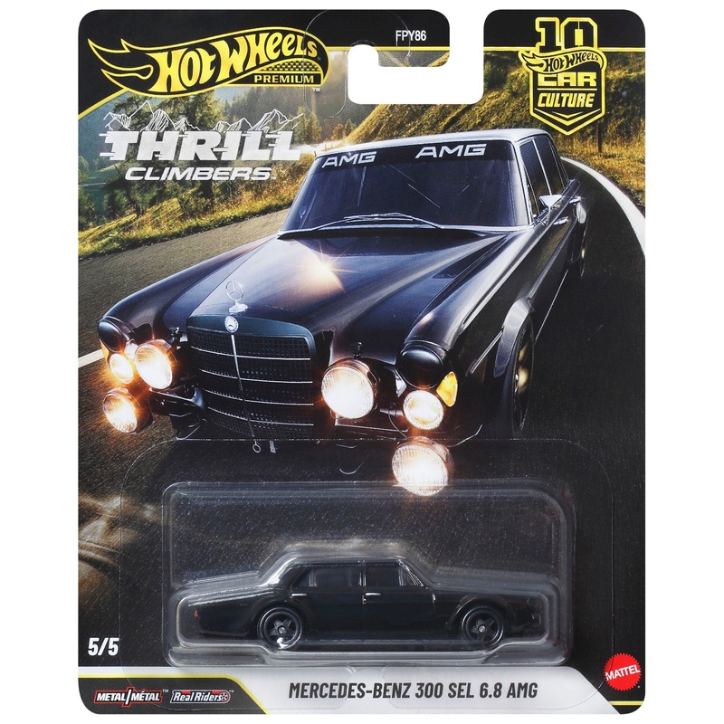 Hot Wheels Premium Car Culture Thrill Climbers Diecast Car Mercedes-Benz 300 SEL 1:64 Scale