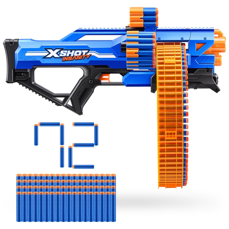 XSHOT Blaster Insanity Mad Mega Barrel met 72 Darts