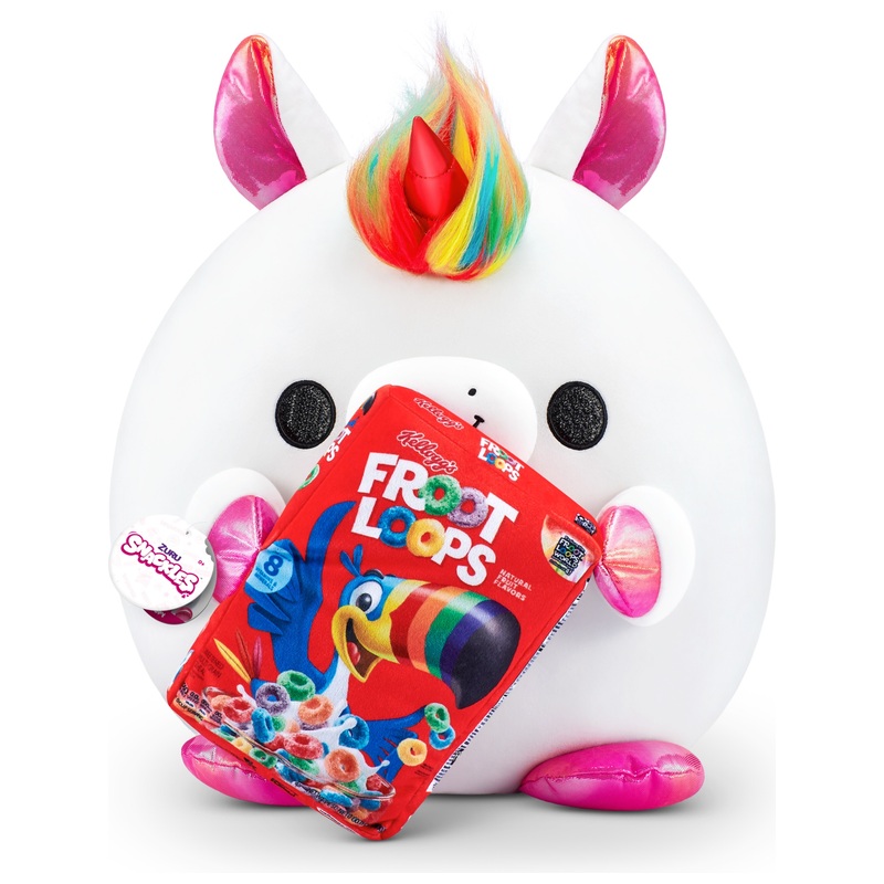 Snackles Super Size Series 1 Unicorn Fruit Loops Soft Toy door Zuru