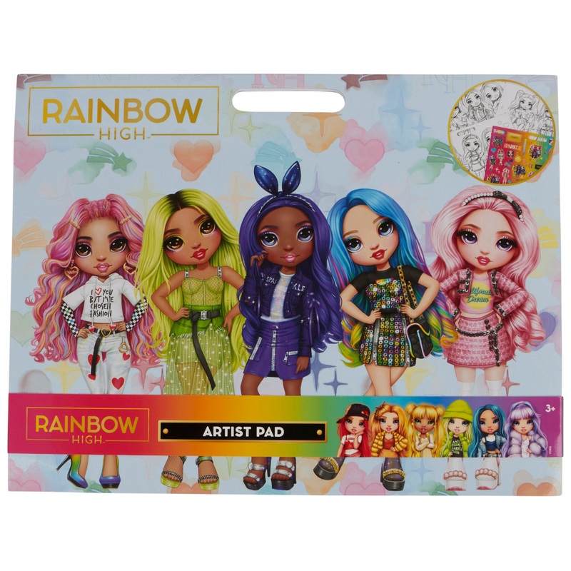 Rainbow High A3 Colouring Pages and Stickers Artist Pad